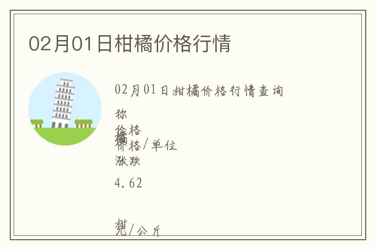 02月01日柑橘價(jià)格行情