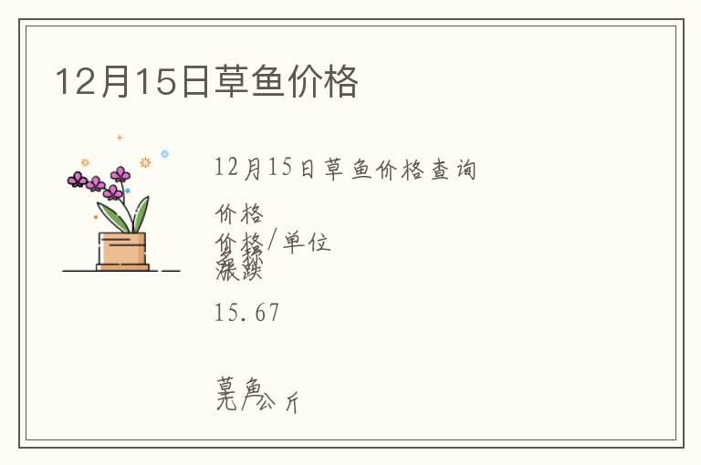 12月15日草魚價(jià)格
