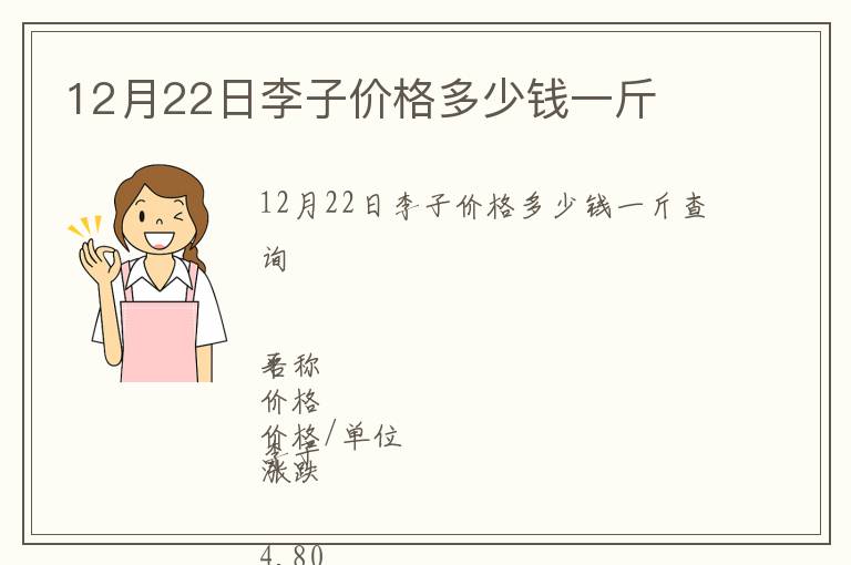 12月22日李子價(jià)格多少錢(qián)一斤