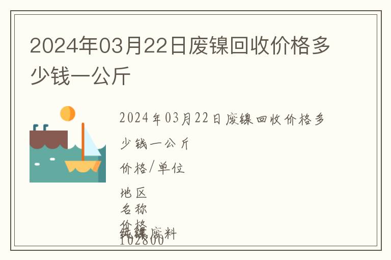 2024年03月22日廢鎳回收價(jià)格多少錢一公斤
