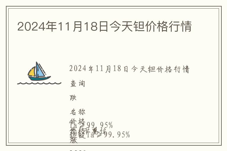 2024年11月18日今天鉭價格行情