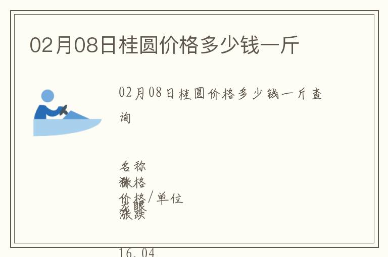 02月08日桂圓價(jià)格多少錢一斤