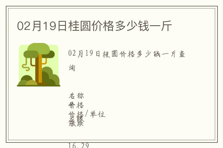 02月19日桂圓價格多少錢一斤
