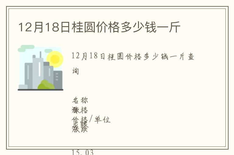 12月18日桂圓價(jià)格多少錢(qián)一斤