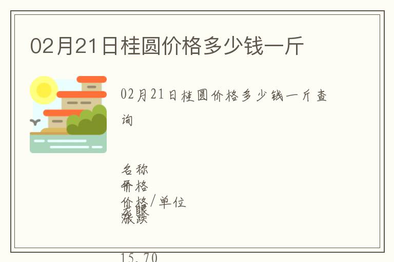 02月21日桂圓價(jià)格多少錢一斤