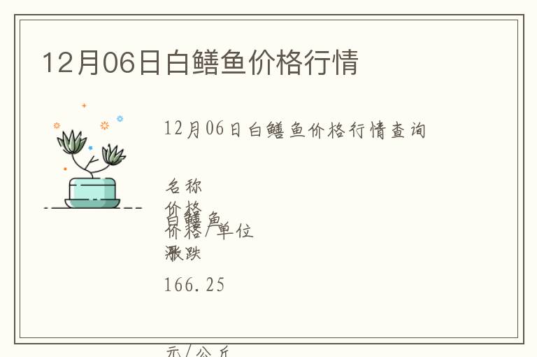12月06日白鱔魚(yú)價(jià)格行情