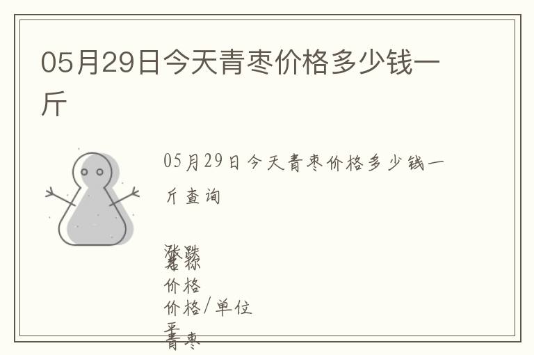 05月29日今天青棗價格多少錢一斤