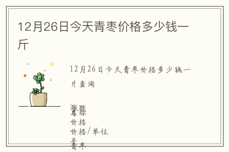 12月26日今天青棗價(jià)格多少錢一斤