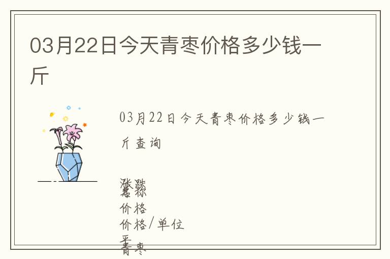 03月22日今天青棗價格多少錢一斤