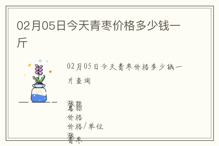 02月05日今天青棗價格多少錢一斤