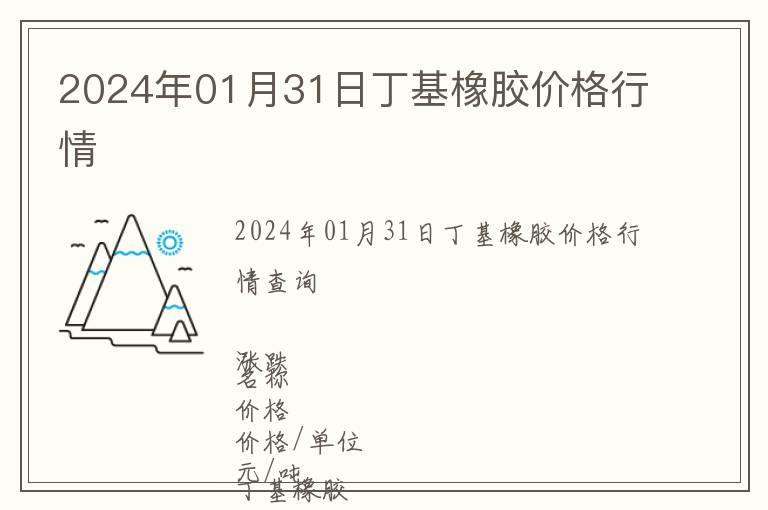 2024年01月31日丁基橡膠價(jià)格行情