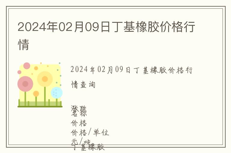 2024年02月09日丁基橡膠價(jià)格行情