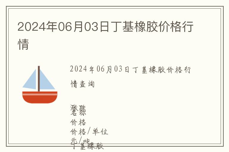 2024年06月03日丁基橡膠價(jià)格行情