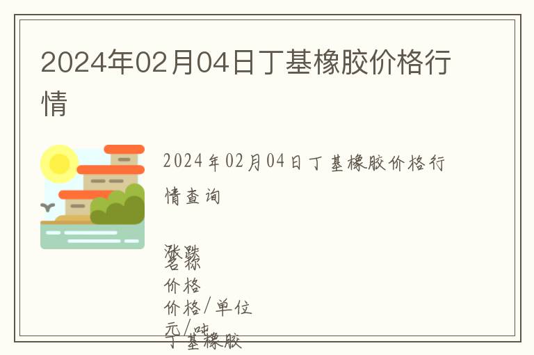2024年02月04日丁基橡膠價格行情