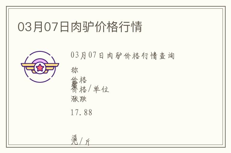 03月07日肉驢價(jià)格行情