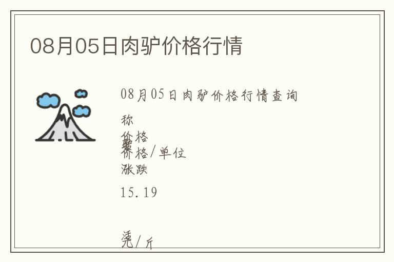 08月05日肉驢價(jià)格行情