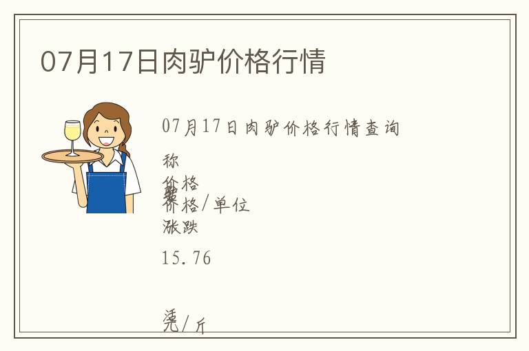 07月17日肉驢價(jià)格行情