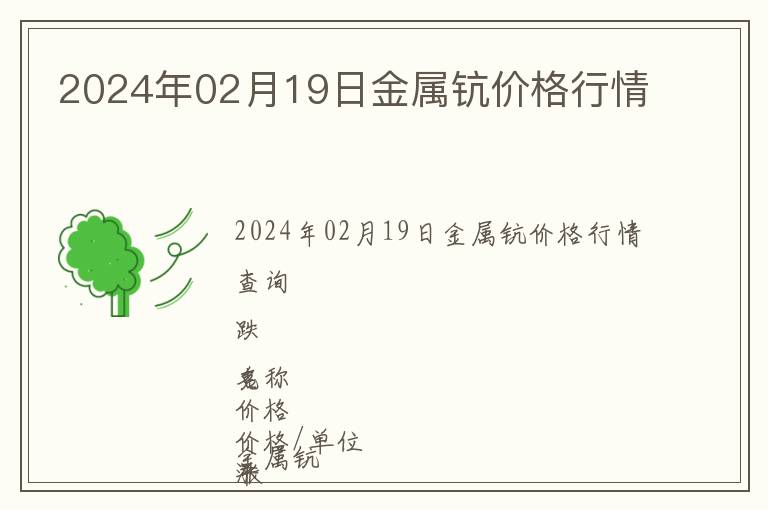2024年02月19日金屬鈧價格行情