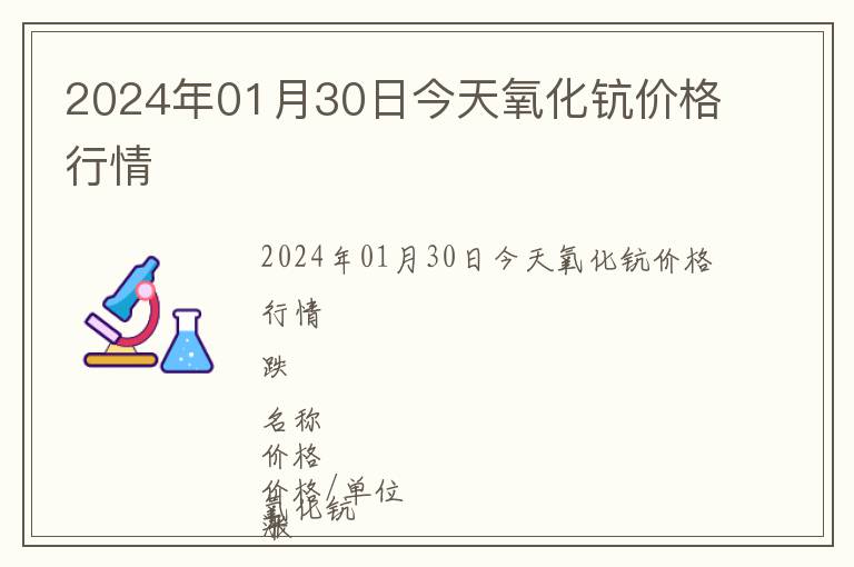 2024年01月30日今天氧化鈧價(jià)格行情