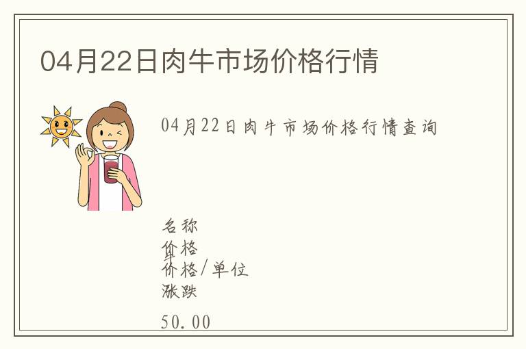 04月22日肉牛市場價格行情