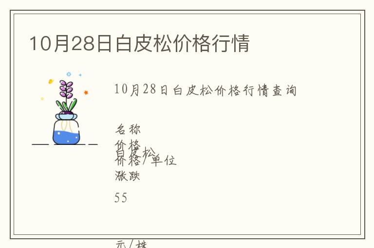 10月28日白皮松價(jià)格行情