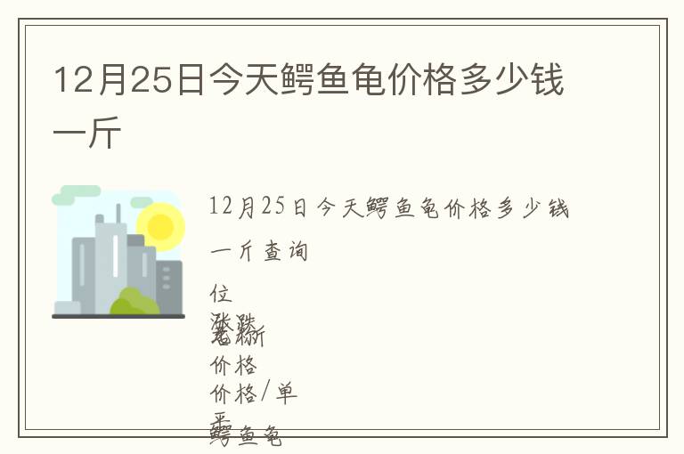 12月25日今天鱷魚(yú)龜價(jià)格多少錢(qián)一斤