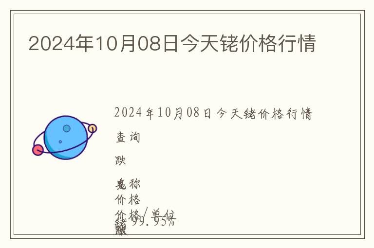 2024年10月08日今天銠價(jià)格行情