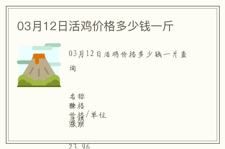 03月12日活雞價(jià)格多少錢一斤