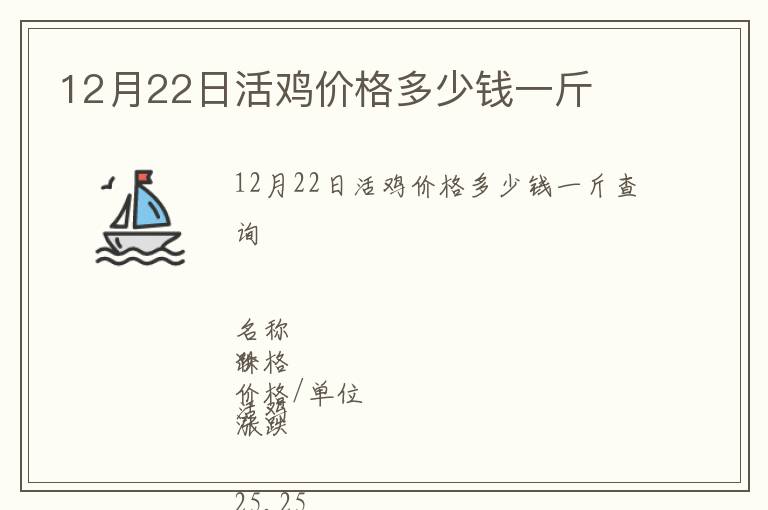 12月22日活雞價(jià)格多少錢一斤