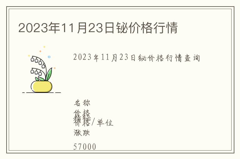 2023年11月23日鉍價(jià)格行情