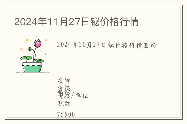 2024年11月27日鉍價格行情