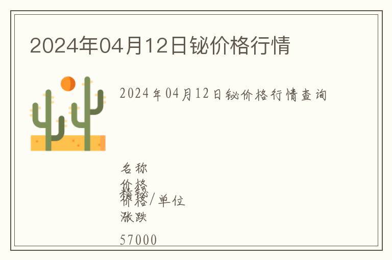 2024年04月12日鉍價(jià)格行情