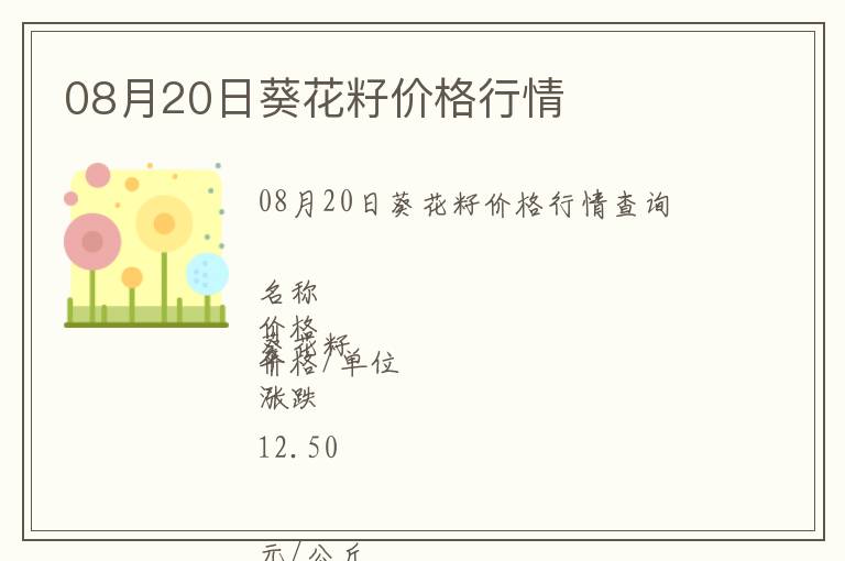 08月20日葵花籽價格行情