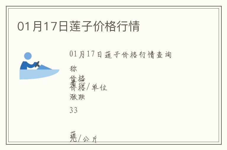 01月17日蓮子價格行情