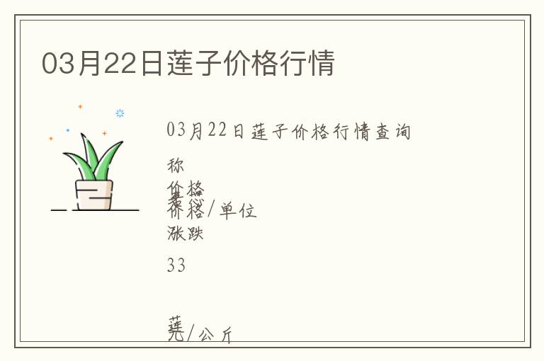 03月22日蓮子價(jià)格行情
