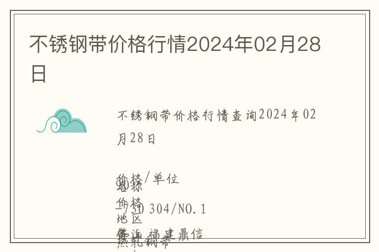 不銹鋼帶價格行情2024年02月28日