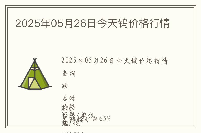 2025年05月26日今天鎢價(jià)格行情