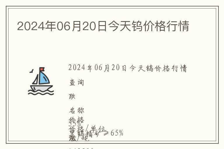 2024年06月20日今天鎢價(jià)格行情