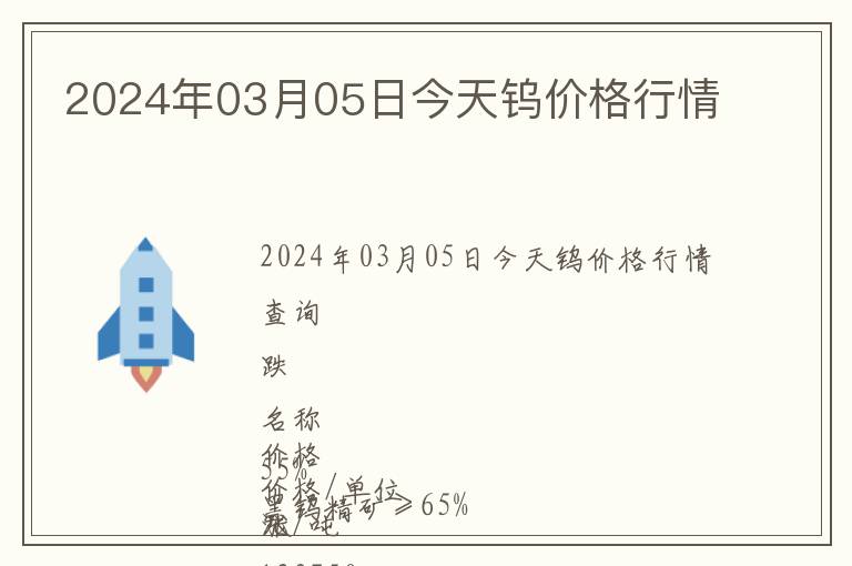 2024年03月05日今天鎢價格行情