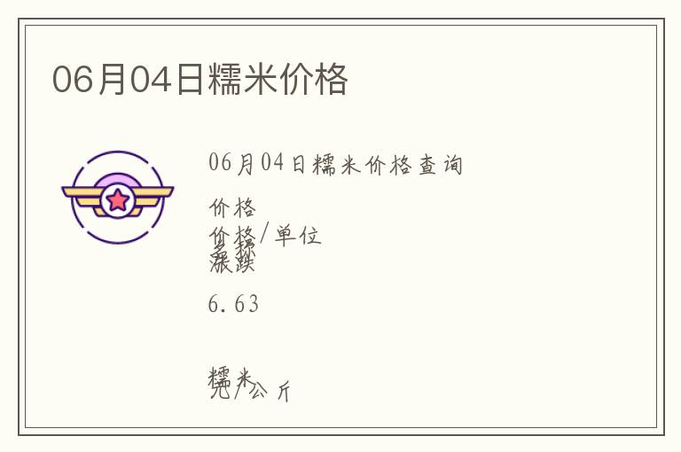 06月04日糯米價(jià)格