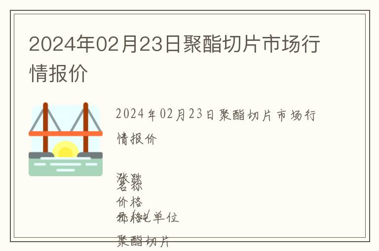 2024年02月23日聚酯切片市場(chǎng)行情報(bào)價(jià)