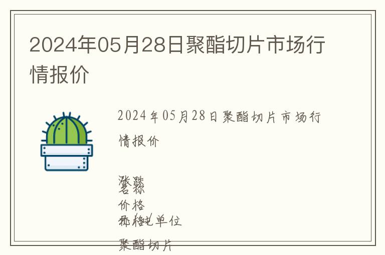 2024年05月28日聚酯切片市場(chǎng)行情報(bào)價(jià)