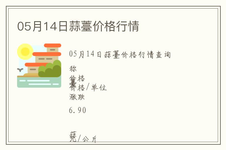 05月14日蒜薹價(jià)格行情