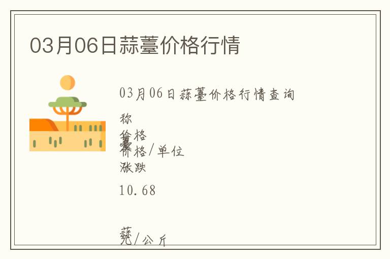 03月06日蒜薹價(jià)格行情