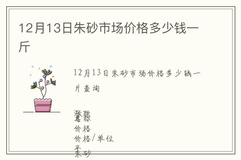 12月13日朱砂市場(chǎng)價(jià)格多少錢一斤