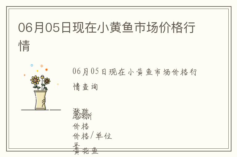 06月05日現(xiàn)在小黃魚市場(chǎng)價(jià)格行情