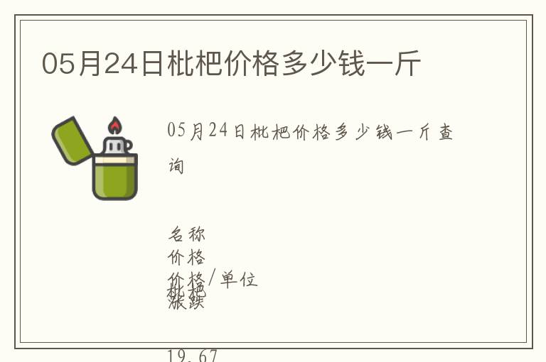 05月24日枇杷價(jià)格多少錢一斤
