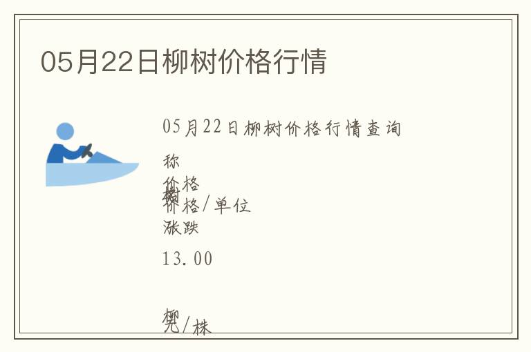 05月22日柳樹價(jià)格行情