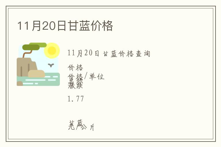11月20日甘藍(lán)價格