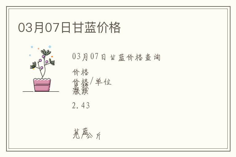 03月07日甘藍(lán)價(jià)格